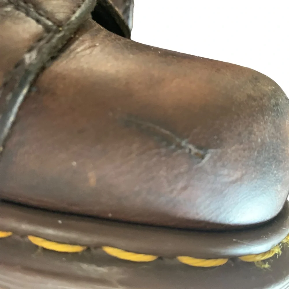 Dr. Martens 8444 Lace-Up High Top Brown Leather Boots Size UK 2 US 3